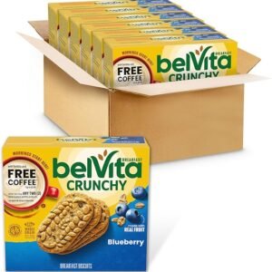 belVita Breakfast Bars Biscuits, Blueberry, 30 Total Packs, 6 Boxes (4 Biscuits Per Pack)