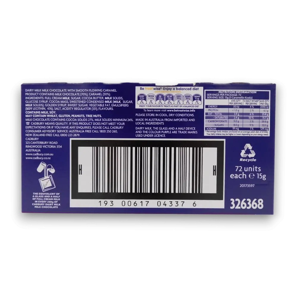 Cadbury Dairy Milk Caramello Koala 72 Piece Bulk Box - Image 4