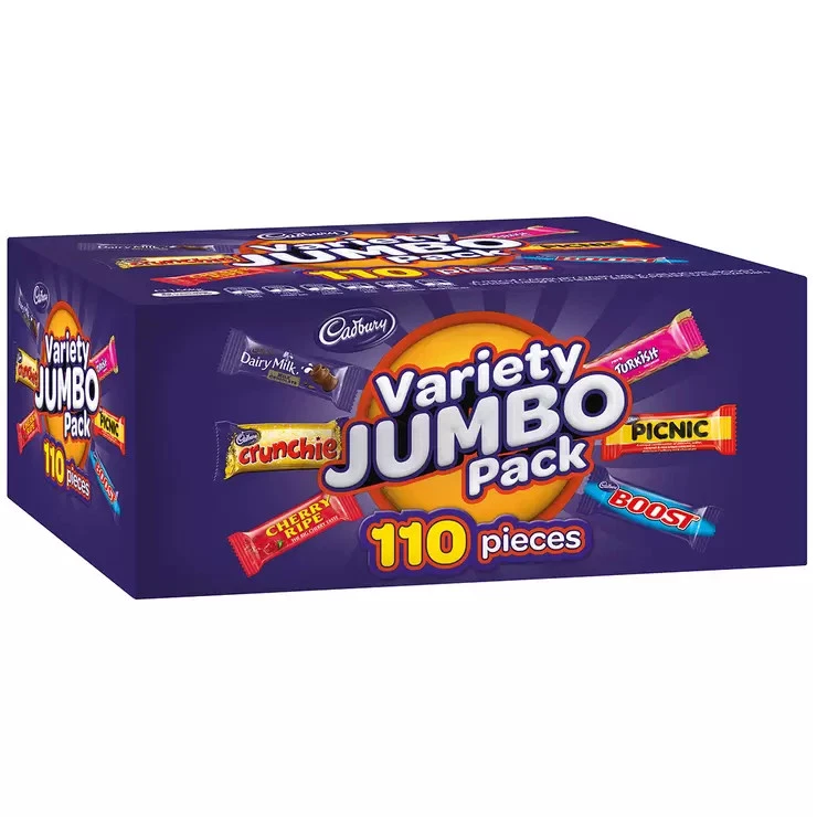 New Cadbury Variety Jumbo Pack 110 Pieces Assorted Fun Size 1.56kg Chocolate Box - Image 3